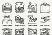 42 Farmers Market Icon Set, an Outline Icon by adenpinkstore (Thumbnail 1 of 11)