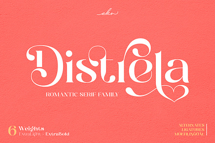 Distrela | Romantic Serif Font, a Serif Font by Ekahermawan