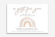 Boho Rainbow Gift Certificate, a Card Template by DesignStudioTeti (Thumbnail 1 of 4)
