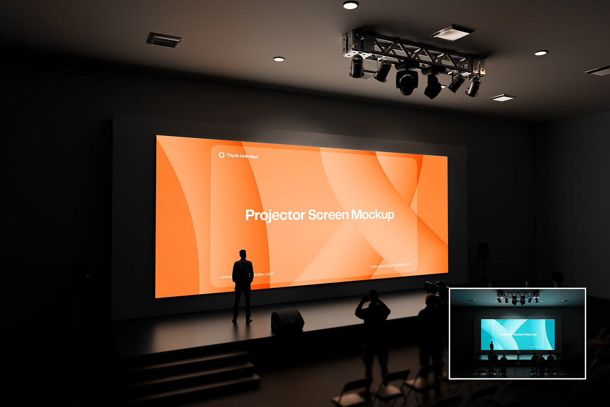 Projector Screens Mockup, an Advertising Mockup by PixelPiknik (Photo 1 of 4)