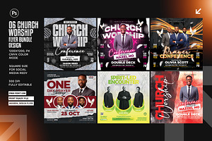 6 Church Flyer Design Bundle, a Flyer Template by Shajib Shikder