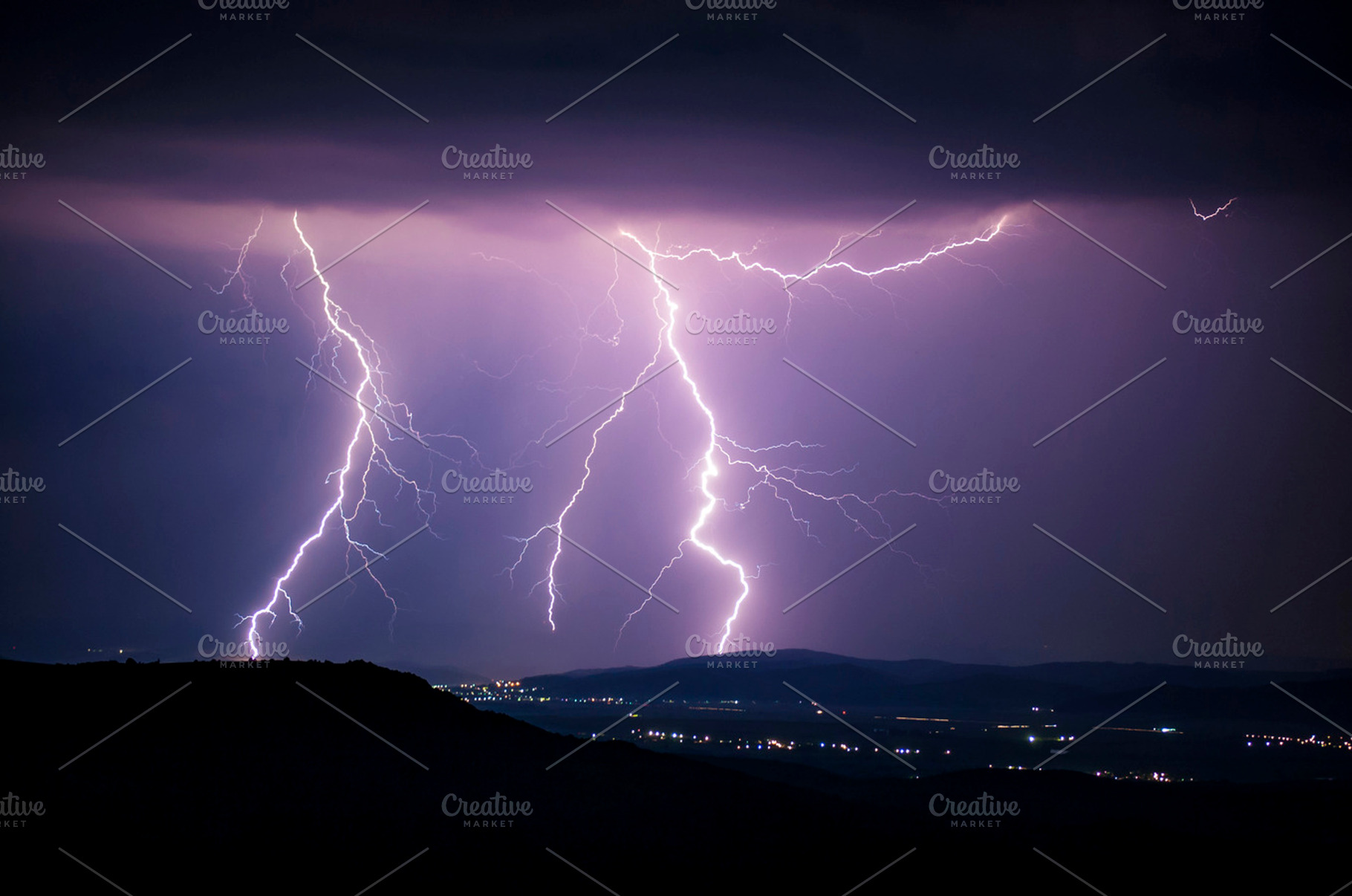 Lightning storm at night stock photo containing storm and thunder, a Nature Photo by Atmospheric visuals