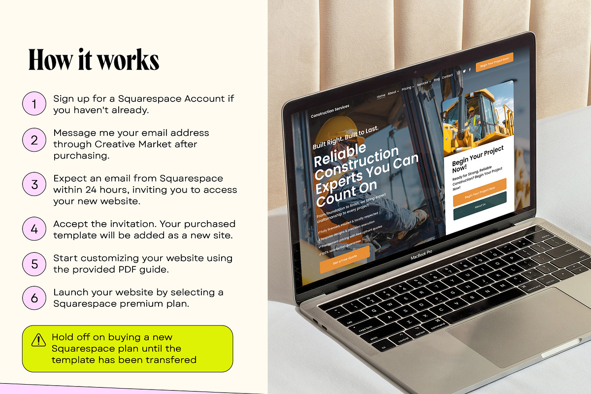 Construction Squarespace Template preview 5