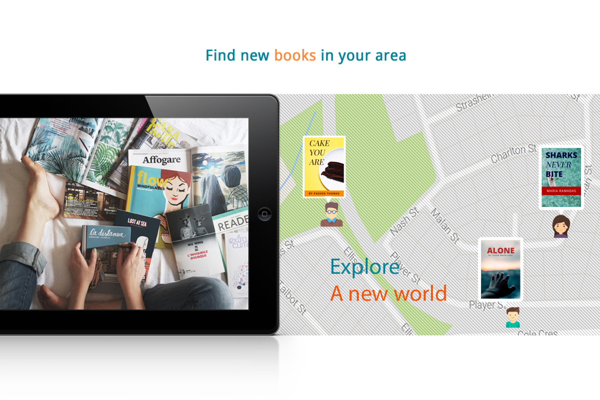 Book App Landing Page PSD Template, an App Template by NeptuneDesign (Photo 2 of 5)