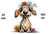 Whimsical Floral Dachshund, Cute Dog, an Animal Illustration by GiraffeCreative (Thumbnail 13 of 20)