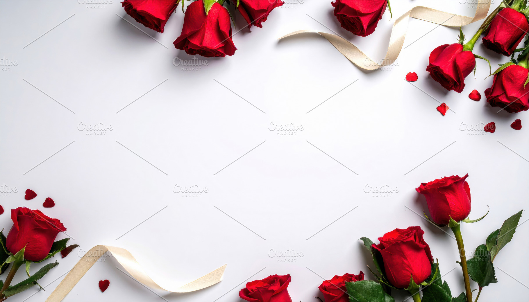 Red Roses Valentine Frame Background, a Holiday Photo by Davizro's Market
