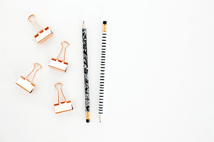 Office black & rose gold stock photo featuring gold, rose gold, and black