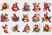 Christmas Cardinal Clipart Bundle, an Illustration by Rose Art (Thumbnail 4 of 5)