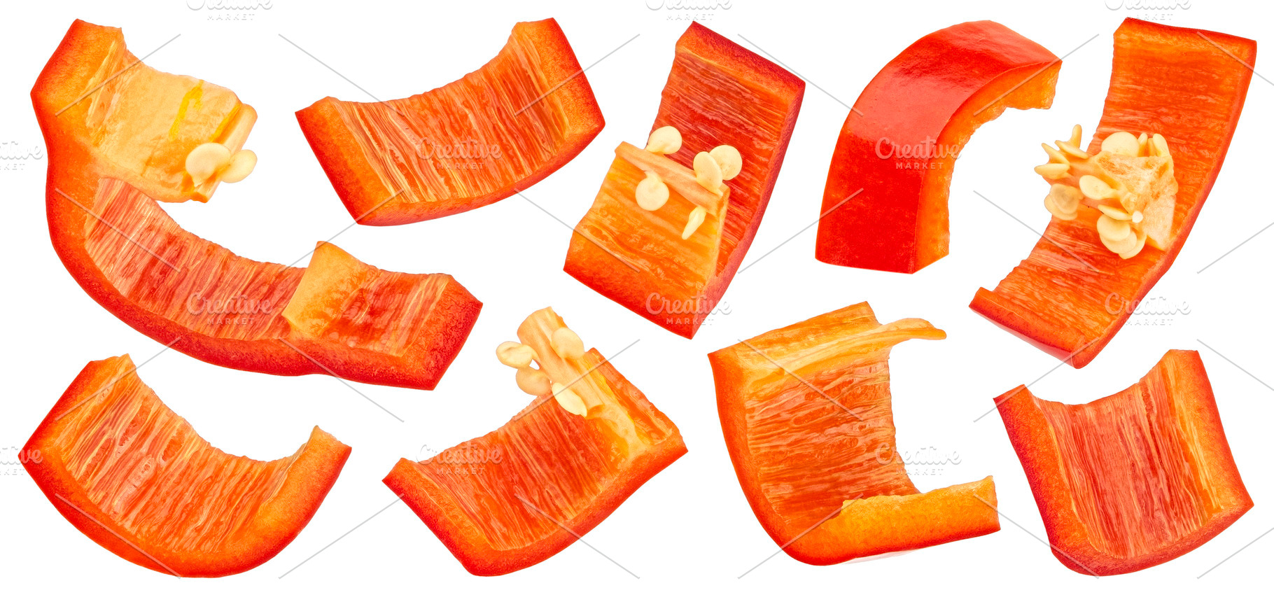 Sliced bell pepper, sliced paprika, a Food & Drink Photo by Max Lashcheuski