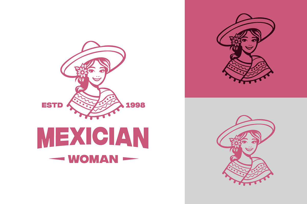 Beautiful Mexician Woman Logo, a Branding & Logo Template by funpixel