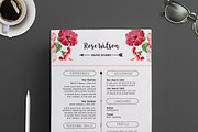 Watercolor Elegant Flower Resume G, a Resume Template by Showy68 Template (Thumbnail 3 of 5)