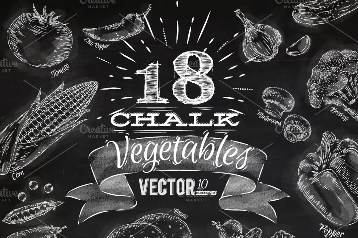 Vegetables chalk, an Illustration by Anna (Photo 1 of 5)