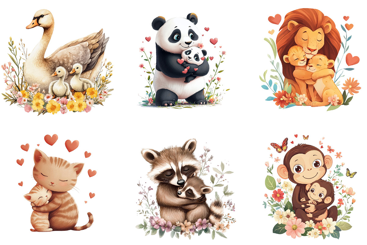 Happy Mother's Day Clipart, Animal, an Illustration by Designking (Photo 4 of 5)
