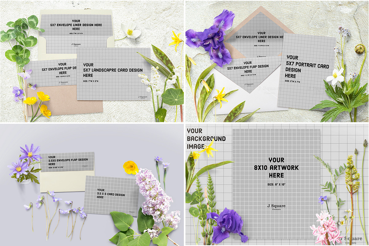 Spring Flower Props & Cardset Mockup, a Product Mockup by JSquarePresents (Photo 8 of 9)