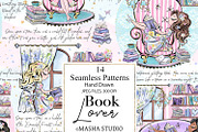 Book Lover Seamless Paper Pack, a Pattern Graphic by Masha  Studio (Thumbnail 3 of 9)