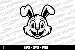 Illustration of rabbit head., an Animal Illustration by Vectorhight