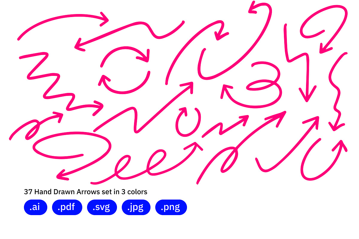 Handmade Vector Arrow Set, an Object Graphic by crafty (Photo 3 of 8)