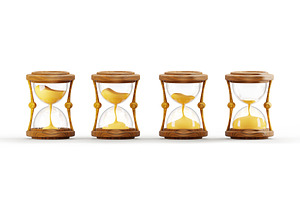 3d Set Of Hourglass Animation Sprite