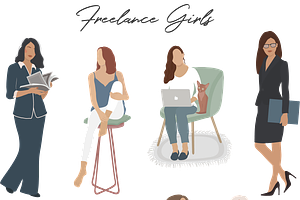 Freelance Girls Illustration Set