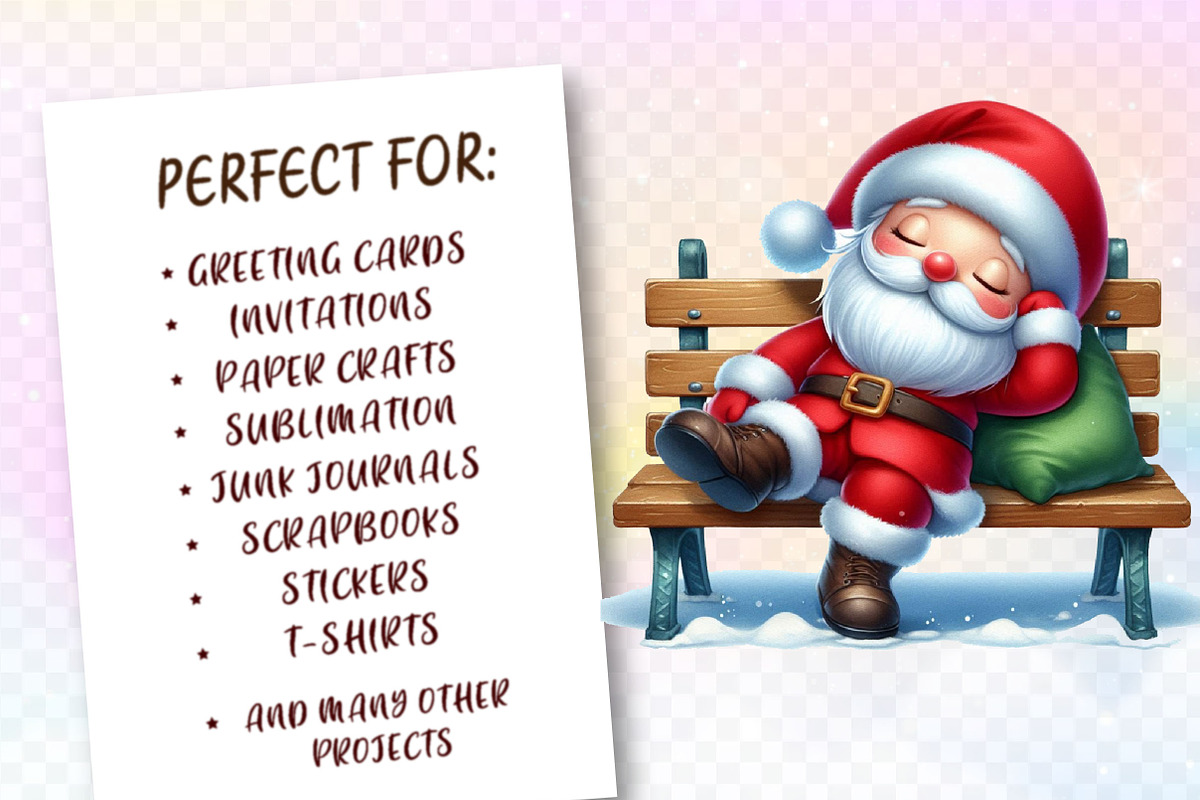 Sleeping Christmas Santa Clipart, a Work Illustration by Dream Creation (Photo 2 of 6)