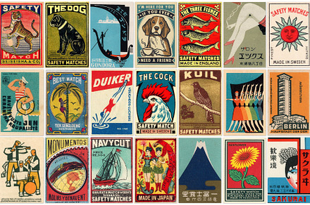 Old colorful vintage matchbox labels, an Arts & Entertainment Photo by BOOCYS