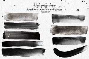 Modern Black & Gold Watercolor Set