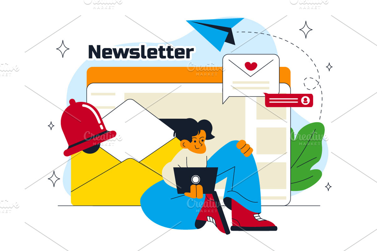 10 Email Newsletter Illustration, a Person Illustration by denayunebgt (Photo 4 of 4)