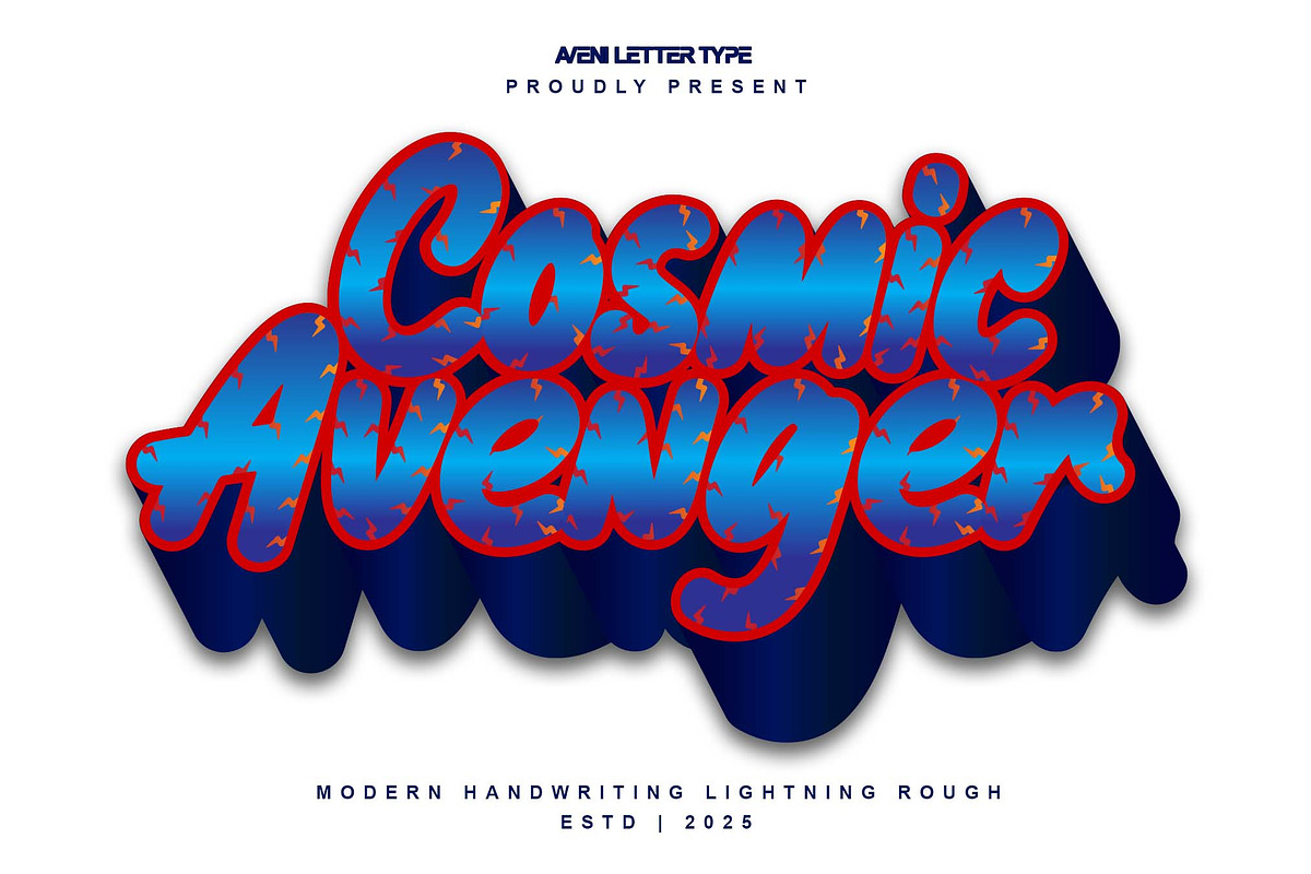 Cosmic Avenger | Handwritten Font, a Handwritten Font by Aveni Letter Type (Photo 1 of 12)