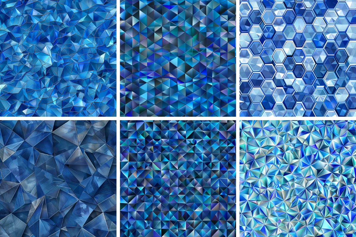 Blue Prismatic Texture Patterns