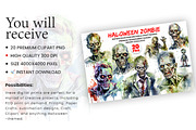 Halloween Spooky Zombie PNG Bundle, a Seasonal Illustration by Creative Arslan (Thumbnail 3 of 7)