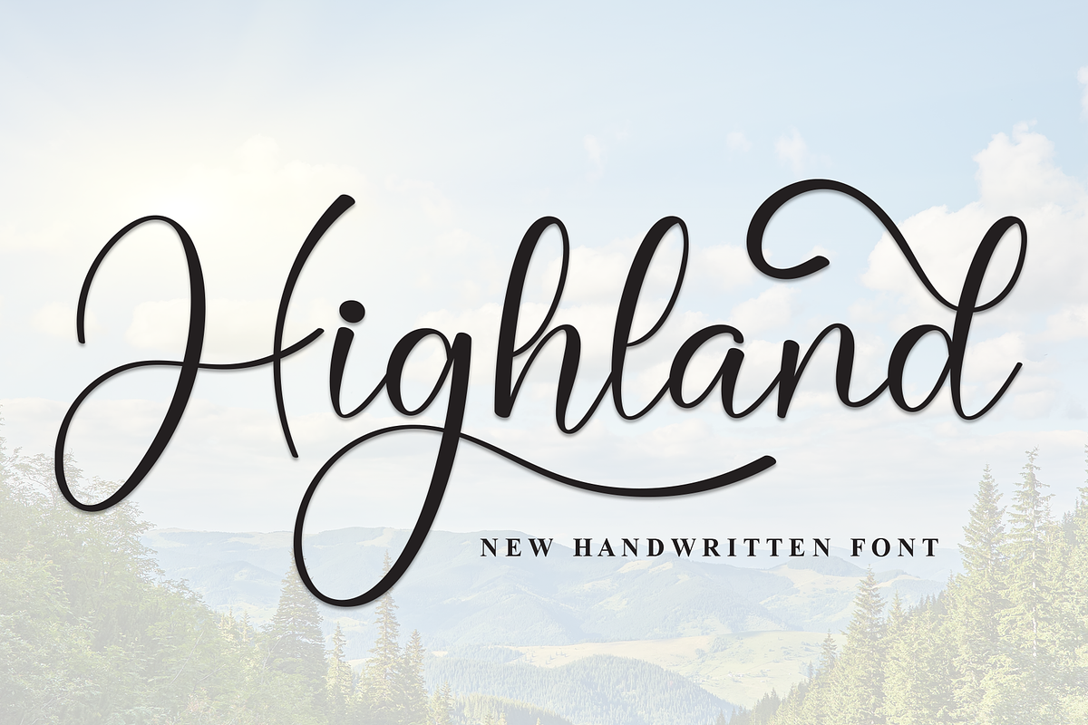 Highland | Script Font, a Handwritten Font by Scratchones (Photo 1 of 9)