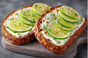 Avocado pate, fresh microgreen, and, a Food & Drink Photo by ZinetroN