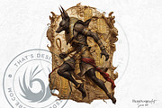 Egyptian God Anubis clipart Set, an Education Illustration by ThatsDesignArt (Thumbnail 4 of 10)