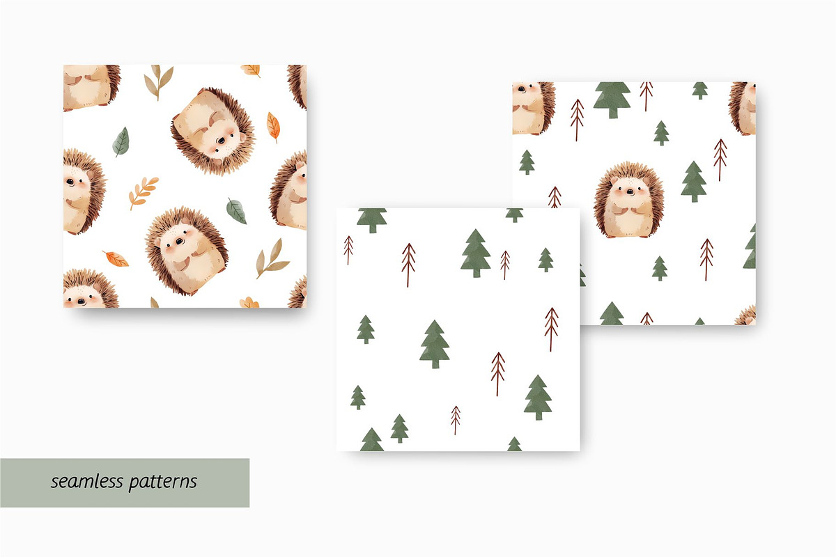 Woodland. Cute Watercolor Hedgehog, a Decorative Illustration by MilaCreator (Photo 3 of 5)