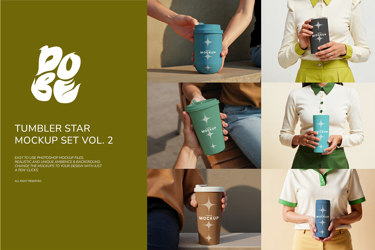 Tumbler Star Mockup Set - Vol 2, a Packaging Mockup by DOBE Studio (Photo 1 of 5)