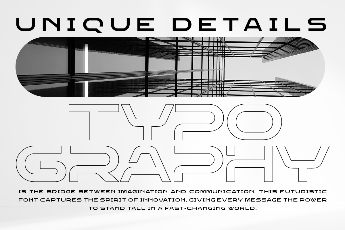 Rostex – Futuristic Techno Display, a Sans Serif Font by roomspace creative lab (Photo 2 of 10)