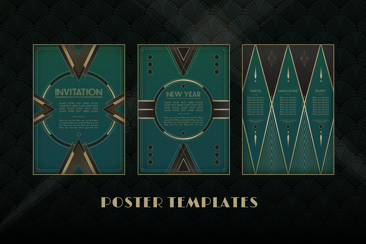 Complete Art Deco Graphics Bundle, a Texture Illustration by Wingsart Studio (Photo 5 of 12)