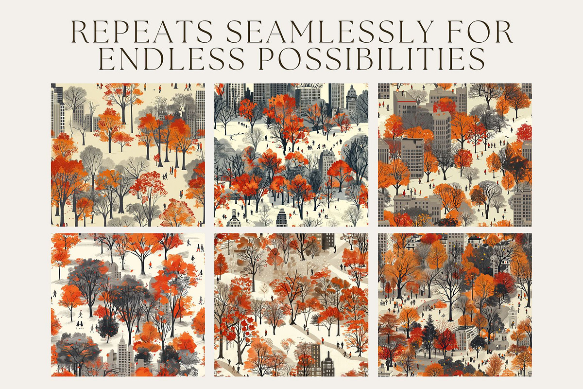 8 Central Park in Autumn Patterns, a Pattern Graphic by Inknfolly (Photo 2 of 5)