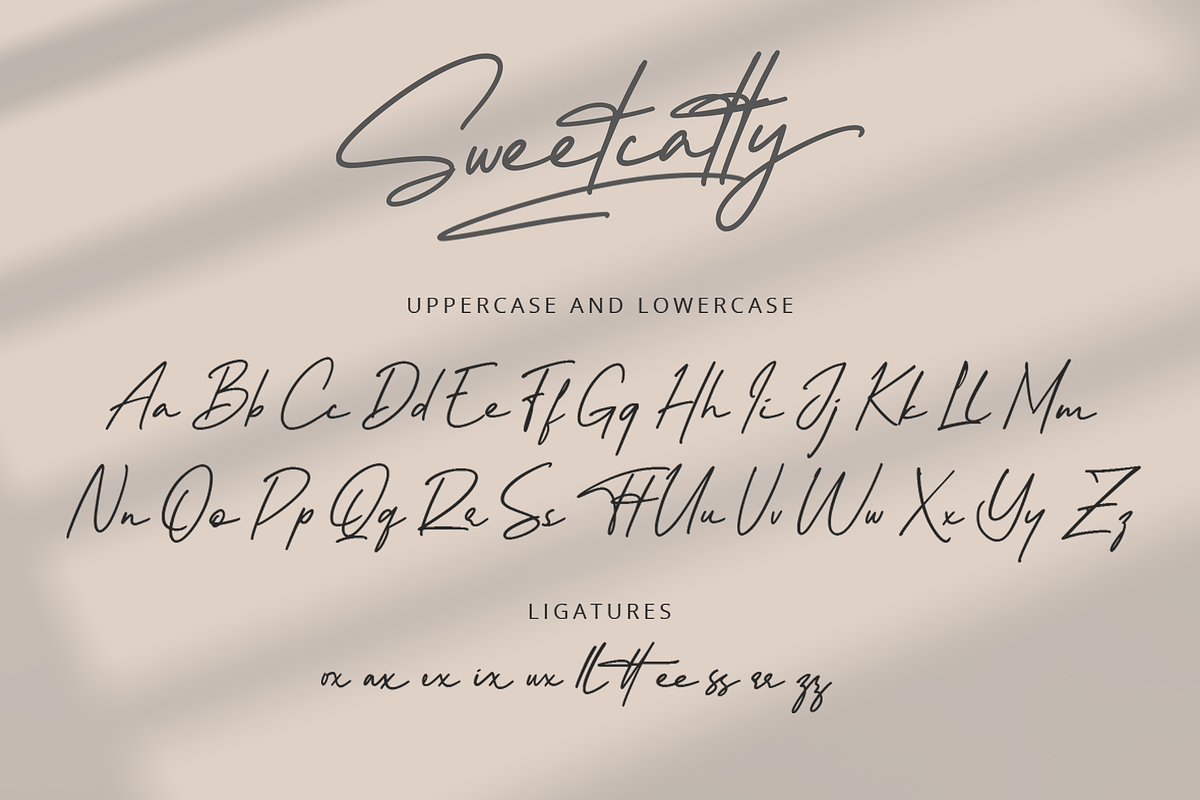 Sweetcatty - A Signature Font, a Script Font by overlaytemplates (Photo 4 of 7)