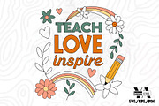 Teacher Boho Floral SVG PNG Bundle, an Illustration by Ya_ Design Store (Thumbnail 6 of 17)