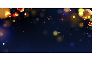 Festive bokeh lights on dark blue, an Illustration by art PVP - market