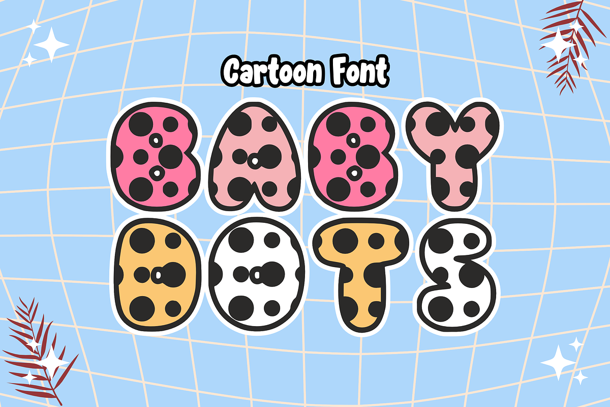 Baby Dots - Cartoon Font Types, a Font by KiddoGlyphs Studio (Photo 1 of 3)