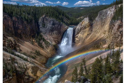 The vertical view of Lower Falls of, a Nature Photo by ZinetroN