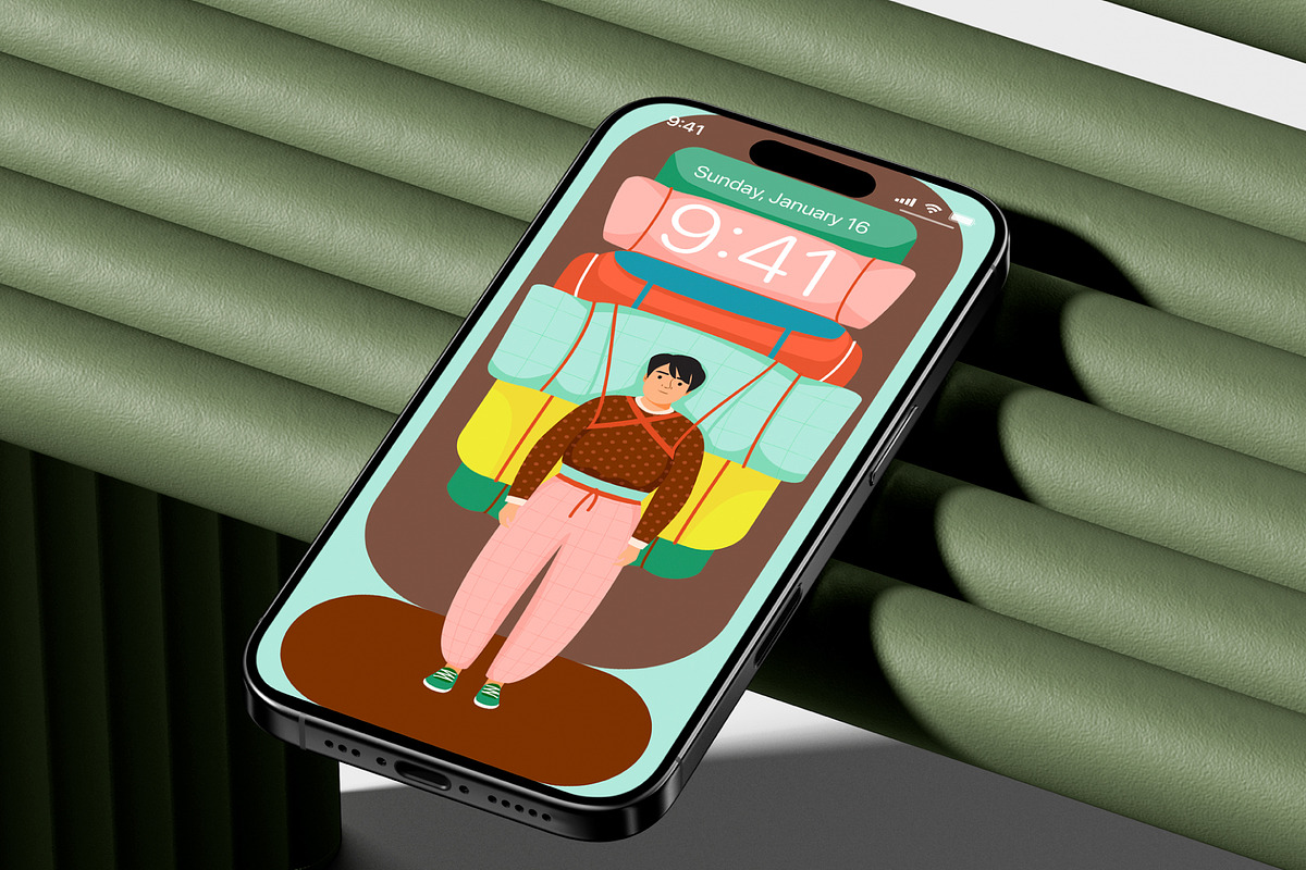 Mobile phone wallpaper bundle, a Person Illustration by Cami Draws (Photo 3 of 6)
