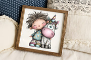 Cute Human and Unicorn Love Bundle, an Illustration by RobertsArt (Thumbnail 6 of 7)