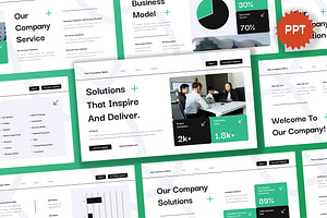 White Green Pitch Deck PPT, a Presentation Template by Aiyari Graphic