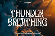 Thunder Breathing, a Blackletter Font by Rvq Type Foundry (Thumbnail 1 of 5)