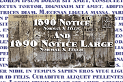 1890 Notice Set, a Serif Font by GLC Foundry (Thumbnail 1 of 9)