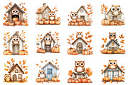 Autumn Owl House Sublimation, an Illustration by CitraGraphics (Thumbnail 2 of 6)