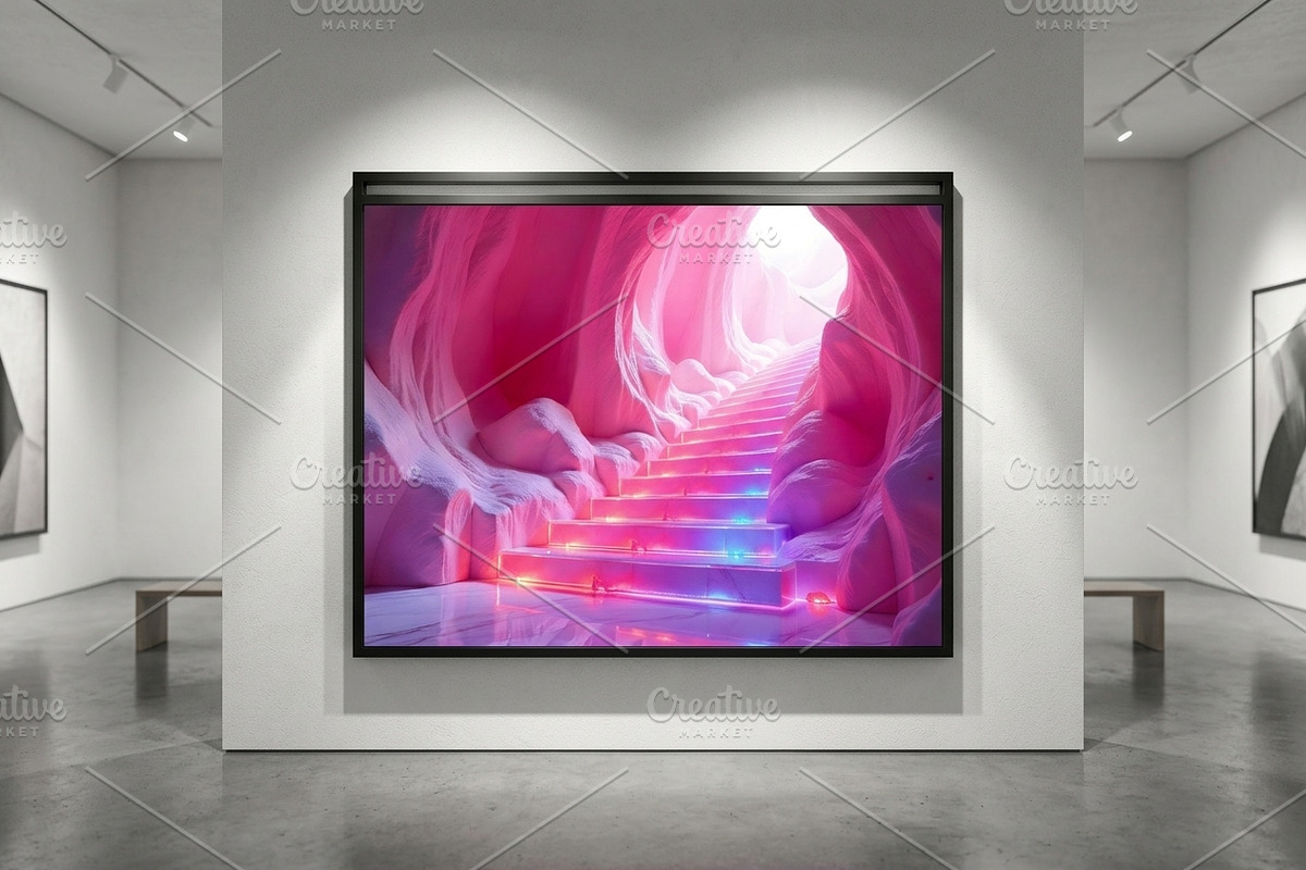 Pink Ice Cave Stairs Background JPG, a Background Graphic by Aura Canyon HQ (Photo 7 of 7)